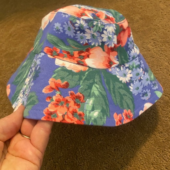 Janie & Jack Girls Sun Hat Floral Chin Strap New 6-12 months 🌷 - Picture 7 of 8
